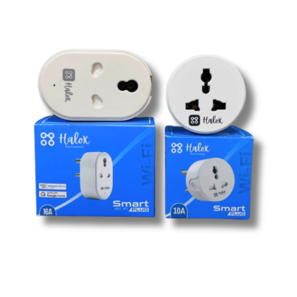 Halox Wi-Fi Smart Plug 16A + Wi-Fi Smart Plug 10A | Works with Alexa | Mobile App Control